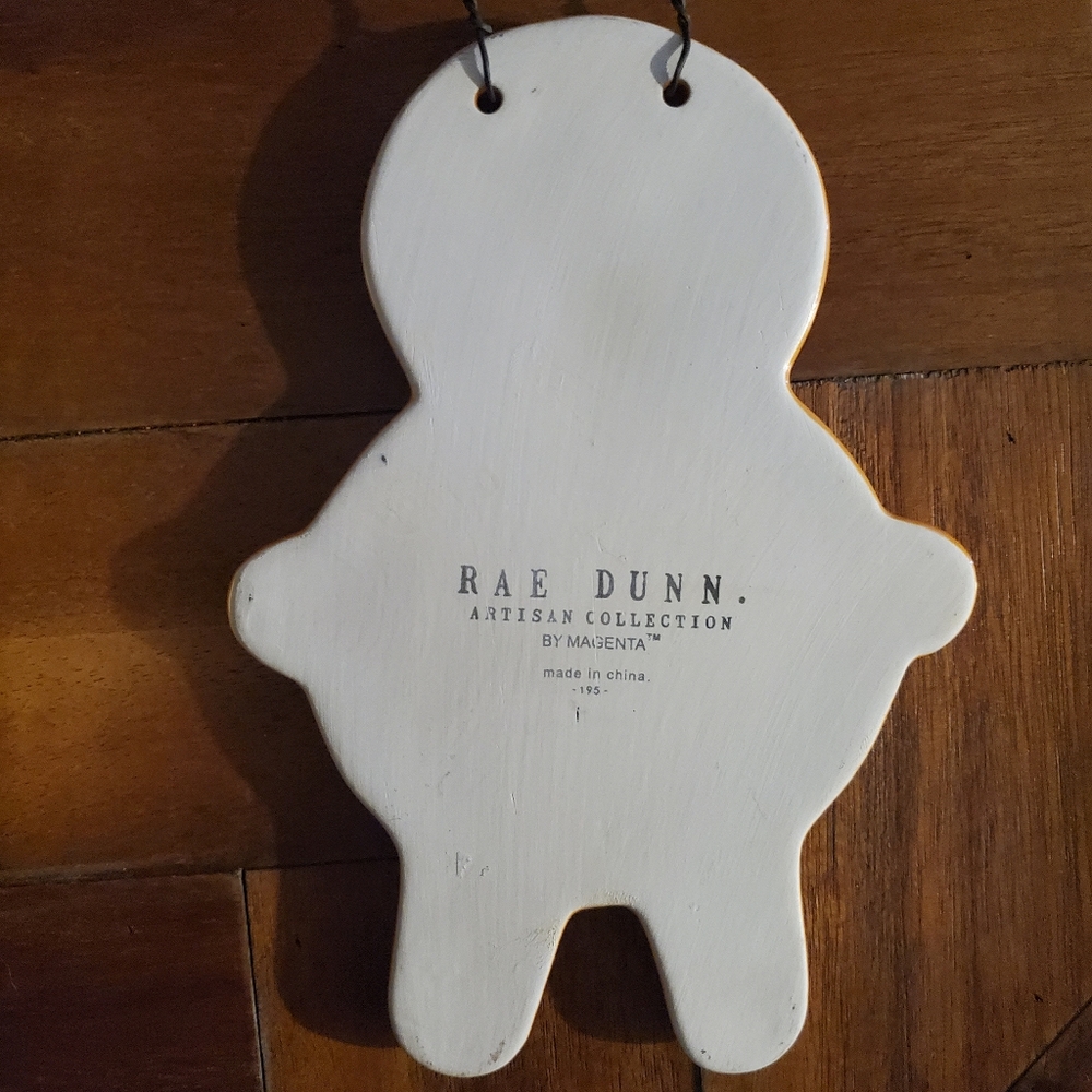 Rae Dunn orange Gingerbread Man "JOY" ceramic holiday decor wall hanging plaque - Picture 3 of 13